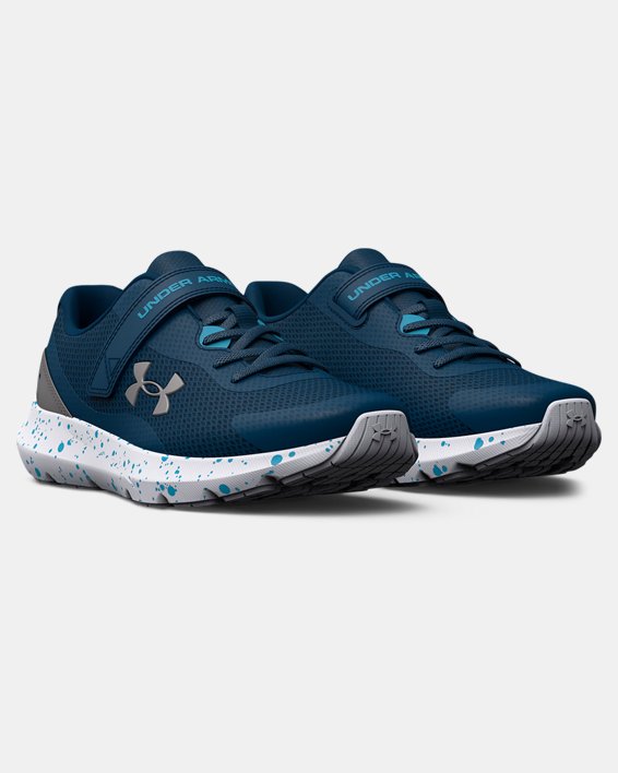 Boys' Pre-School UA Surge 3 AC Speckle Running Shoes, Blue, pdpMainDesktop image number 3